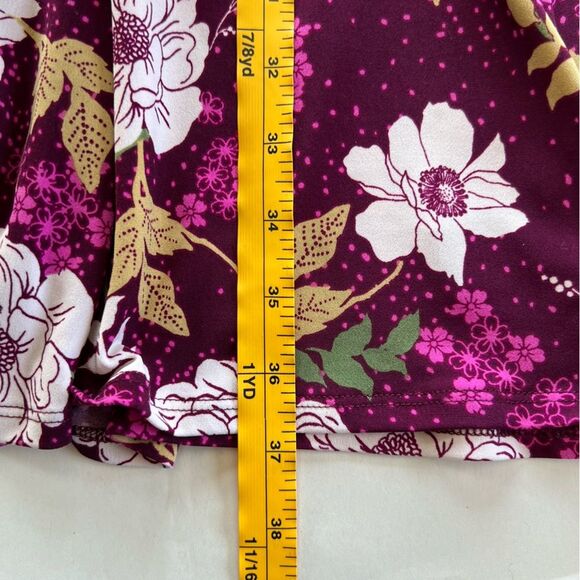 Torrid Sz 2 Studio Knit Faux Wrap Mini Dress Womens 2X (18/20) Wine Pink Floral - Picture 13 of 14